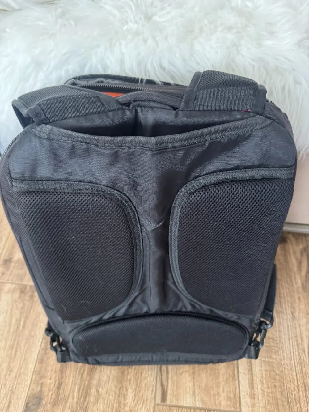 eBags Professional Travel Backpack Black & Orange Laptop Organizer, Carry On Bag